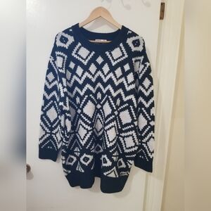 Devoted Nordic Fair Isle Sweater Black/Cream 3X NWT